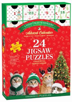 EUROGRAPHICS CALENDRIER DE L'AVENT - MOUSTACHES DE NOËL (CHATS DE NOËL) #8924-5922